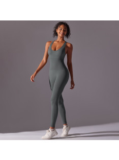   Pro Play - Nyitott hátú - Fitness és jóga overál (delfinszürke)