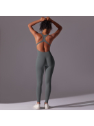 Pro Play - Nyitott hátú - Fitness és jóga overál (delfinszürke)