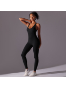 Pro Play - Nyitott hátú - Fitness és jóga overál (fekete)