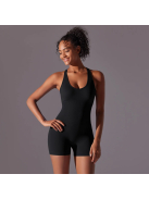 Pro Play - Nyitott hátú - Fitness és jóga overál (fekete)