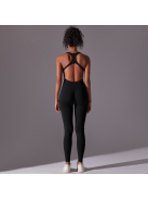 Pro Play - Nyitott hátú - Fitness és jóga overál (fekete)