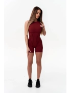 Back Flash - Nyitott hátú - Fitness és jóga overál (burgundivörös)