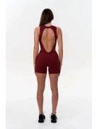 Back Flash - Nyitott hátú - Fitness és jóga overál (burgundivörös)