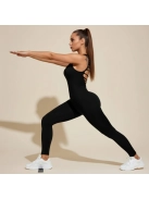 Pro Play - Nyitott hátú - Fitness és jóga overál (fekete)