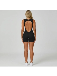   Back Flash - Nyitott hátú - Fitness és jóga overál (fekete)