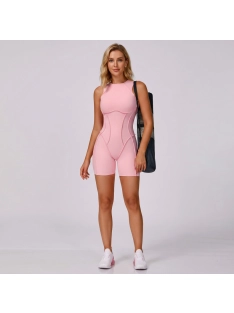   Back Flash - Nyitott hátú - Fitness és jóga overál (rózsaszín)
