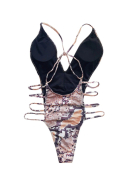 Kígyómintás egyrészes fürdőruha (natúr)