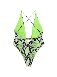 Kígyómintás egyrészes fürdőruha (zöld)