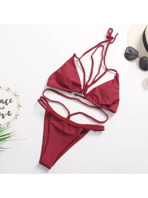 BombShell Bandage brazil fazonú | Kétrészes bikini szett (burgundivörös)