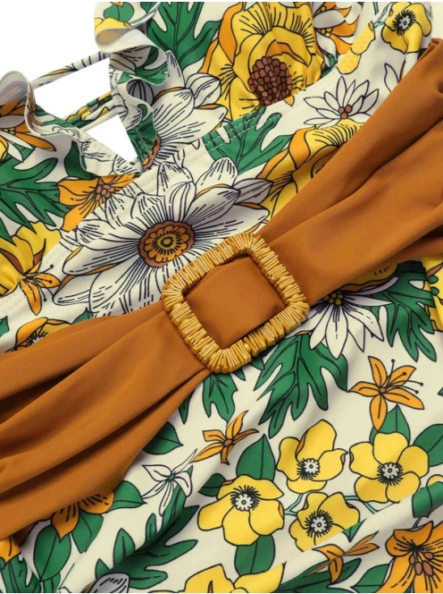 Riviera Ruffles | Sophia's Choice | Egyrészes mélyen dekoltált fürdőruha