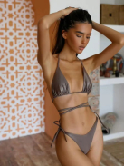 Mystic Lume | Drapp metál kétrészes tangás bikini 