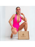 Neon Pink Fuss - Variálható megkötős egyrészes fürdőruha