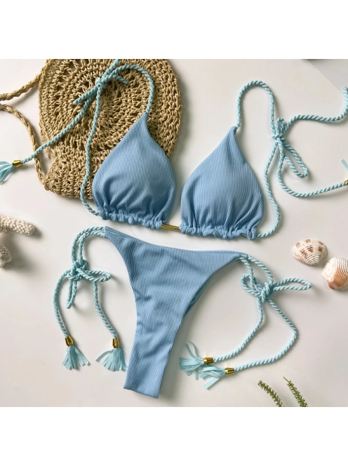 Scrunch Butt ! - Ice Blue - Háromszög Bikini