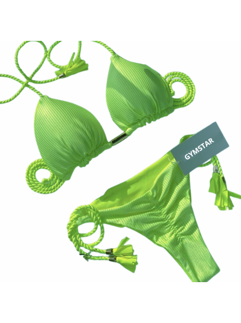 Scrunch Butt ! - Neon Lime | Kétrészes bikini szett