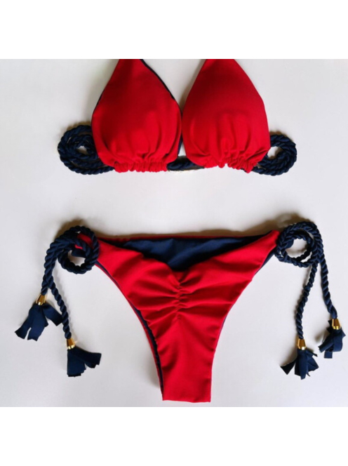 Scrunch Butt ! -Red Marine - Háromszög Bikini