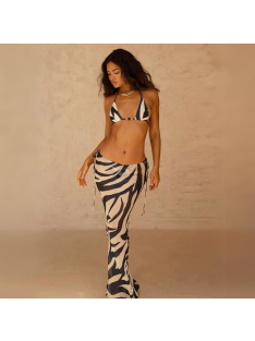 Zebra Maxi Trio - black & white háromrészes bikini szett