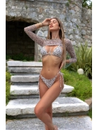 Sandy Cat - Bézs háromrészes bikini szett