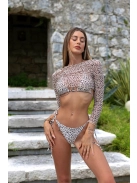 Sandy Cat - Bézs háromrészes bikini szett