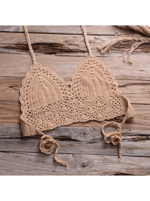 Afrodite Charm horgolt | Kétrészes bikini szett- beige