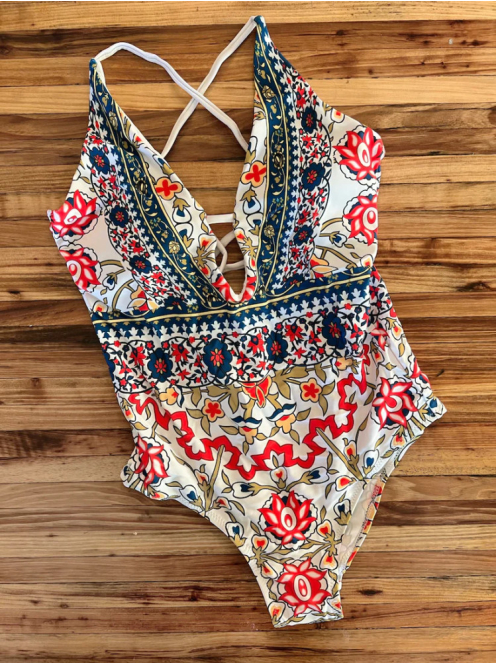 Folkflowers Love egyrészes fürdőruha