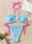 Blue Crush | Kétrészes twisted bikini szett