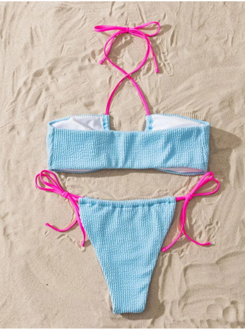 Blue Crush | Kétrészes twisted bikini szett