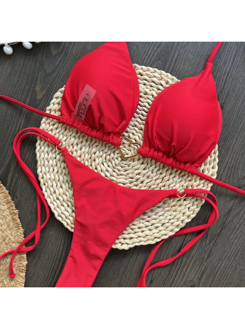 Golden Love | Kétrészes piros bikini szett