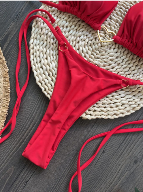 Golden Love | Kétrészes piros bikini szett