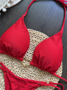 Golden Love | Kétrészes piros bikini szett