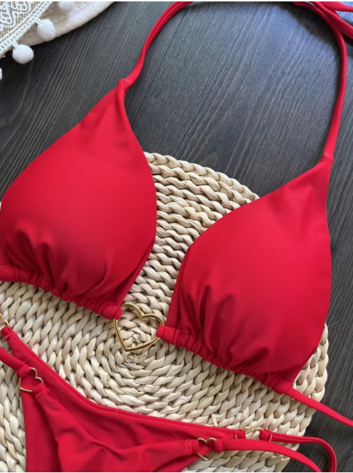 Golden Love | Kétrészes piros bikini szett