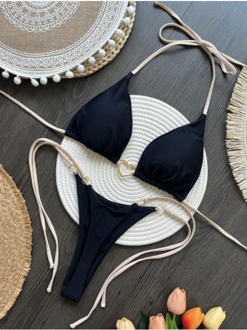 Golden Love | Kétrészes fekete bikini szett