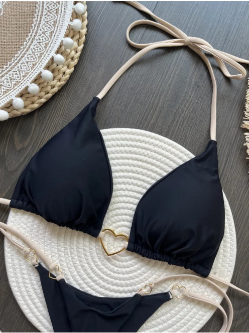Golden Love | Kétrészes fekete bikini szett