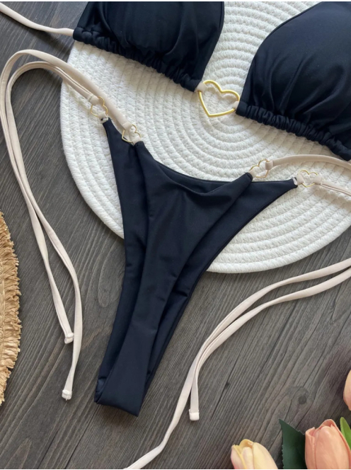 Golden Love | Kétrészes fekete bikini szett