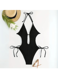 Ideallina - Nyitotthátú fekete monokini