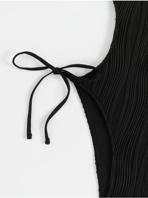 Ideallina - Nyitotthátú fekete monokini