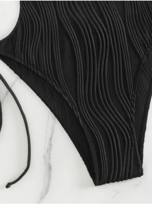 Ideallina - Nyitotthátú fekete monokini