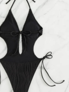 Ideallina - Nyitotthátú fekete monokini