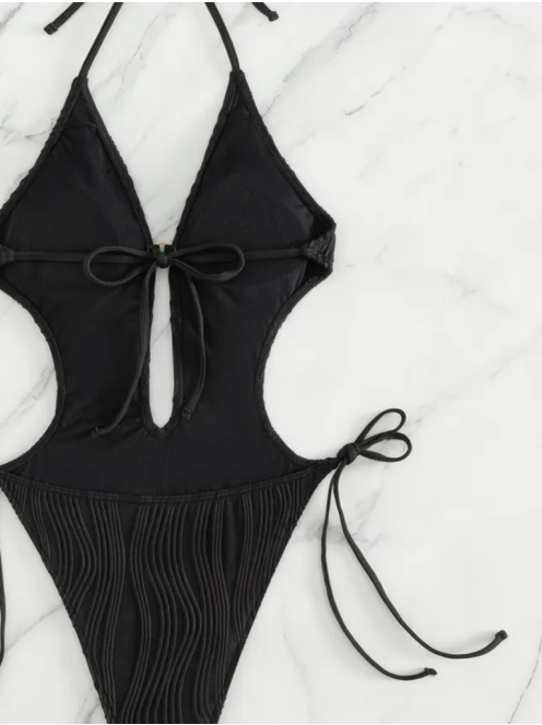 Ideallina - Nyitotthátú fekete monokini