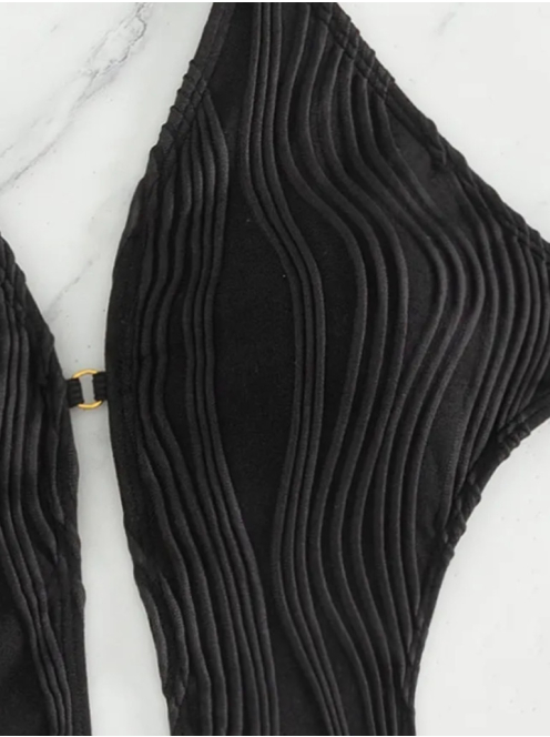 Ideallina - Nyitotthátú fekete monokini