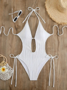 Ideallina - Nyitotthátú fehér monokini