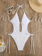 Ideallina - Nyitotthátú fehér monokini