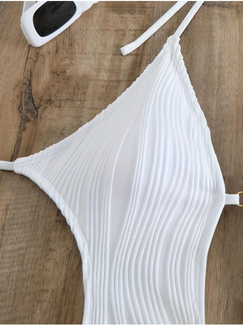 Ideallina - Nyitotthátú fehér monokini