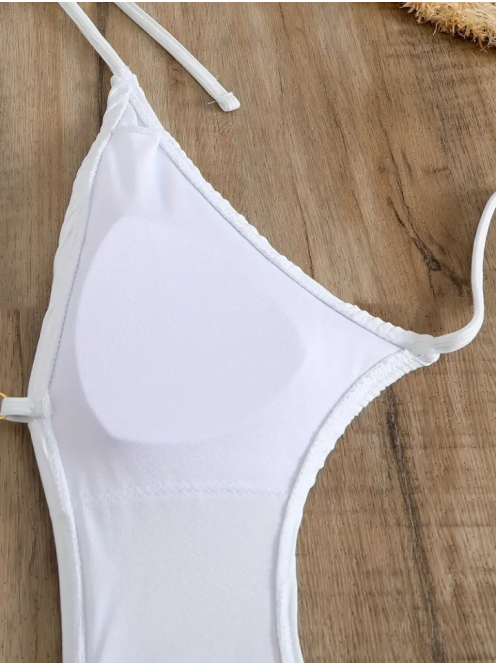 Ideallina - Nyitotthátú fehér monokini