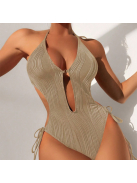 Ideallina - Nyitotthátú bézs monokini