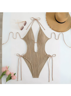 Ideallina - Nyitotthátú bézs monokini