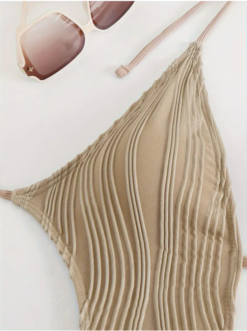 Ideallina - Nyitotthátú bézs monokini