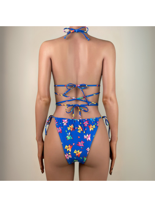 Big Heart Teddy | Kék Bandage bikini szett