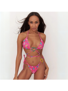 Big Heart Teddy | Rózsaszín Bandage bikini szett