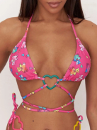 Big Heart Teddy | Rózsaszín Bandage bikini szett