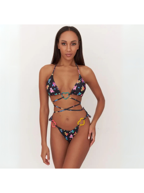 Big Heart Teddy | Fekete Bandage bikini szett